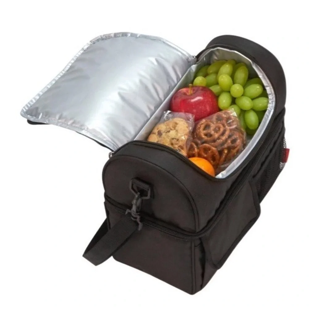 Thermos Dual Compartment Insulated Lunch Bag - Black